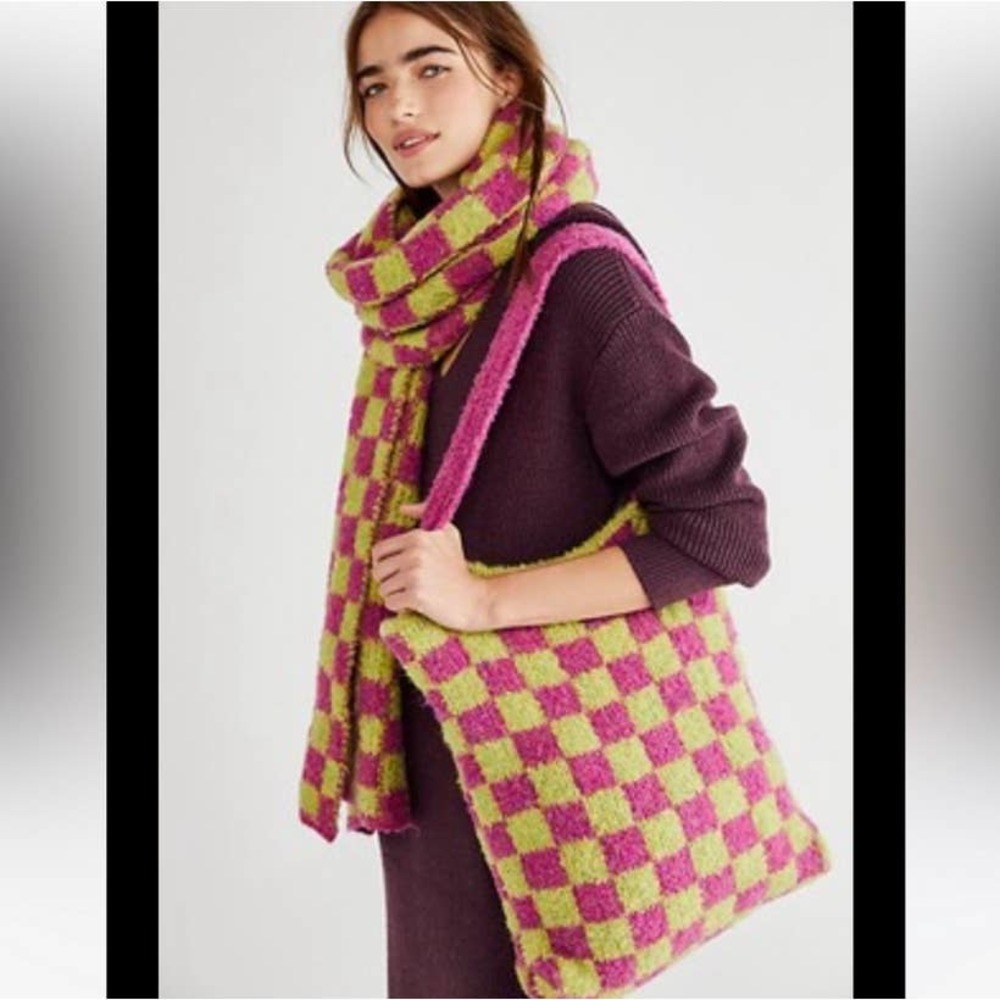 Free People Urban Outfitters Checkers Carry On Tote and Scarf Set NWOT